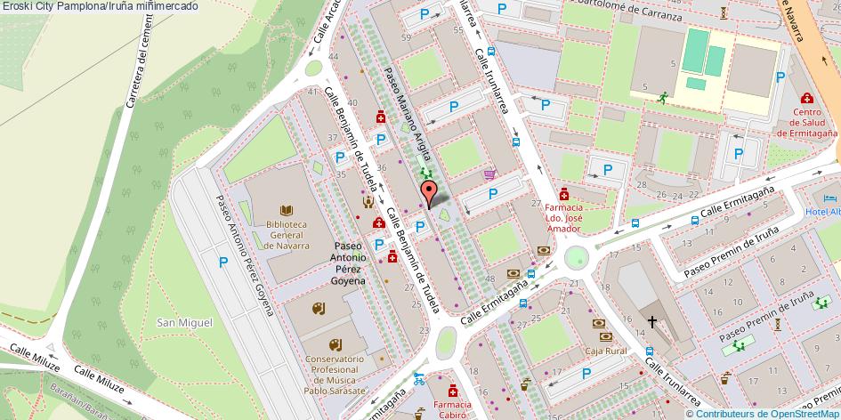 mapa Eroski City minimercado Pamplona/Iruña