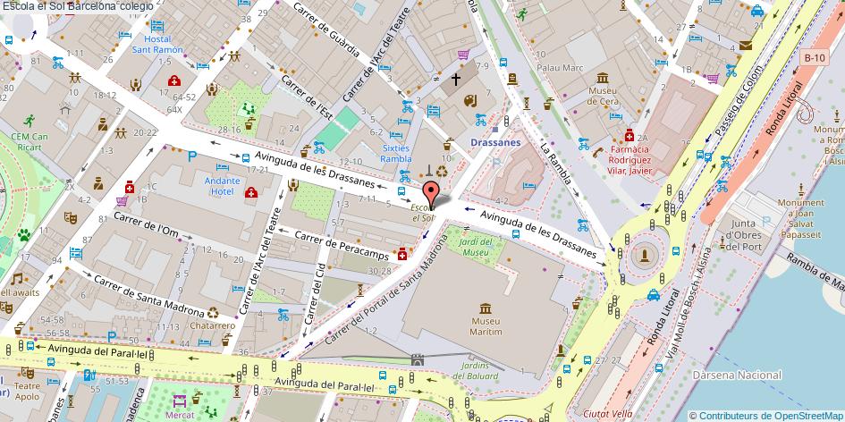 mapa Escola el Sol colegio Barcelona