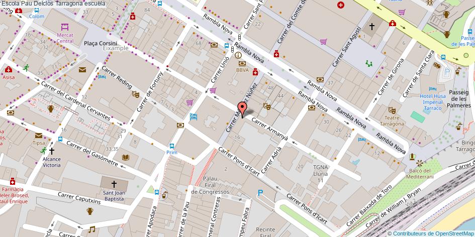 mapa Escola Pau Delclòs escuela Tarragona