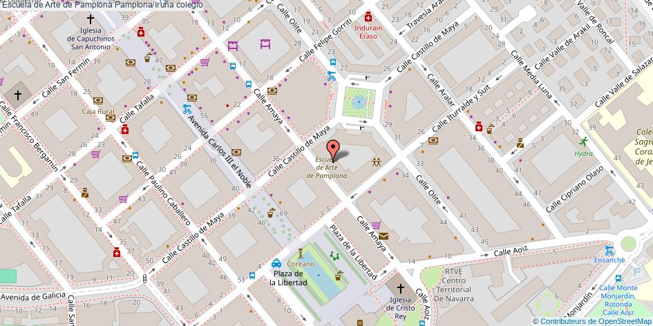 mapa Escuela de Arte de Pamplona colegio Pamplona/Iruña
