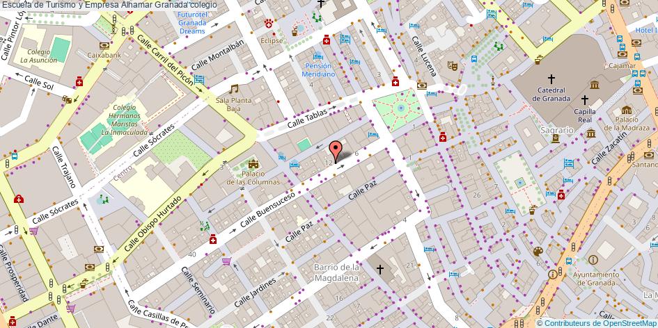 mapa Escuela de Turismo y Empresa Alhamar colegio Granada