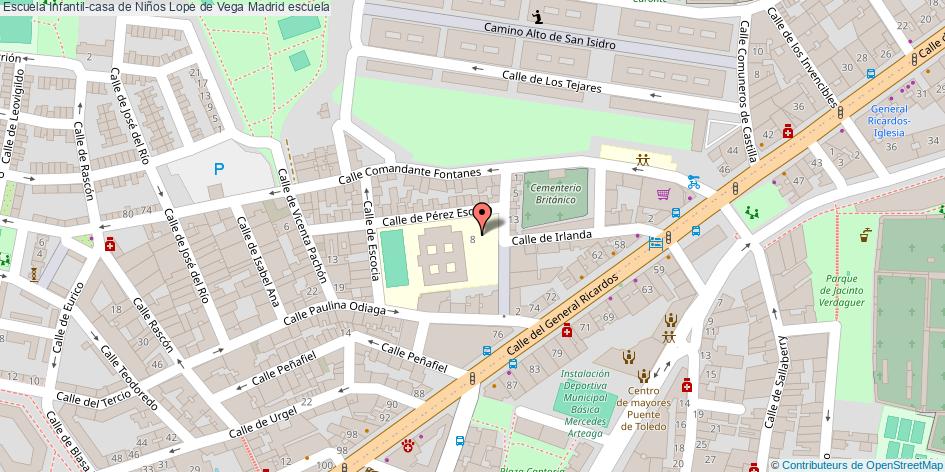 mapa Escuela Infantil-casa de Niños Lope de Vega escuela Madrid