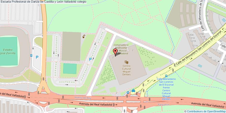 mapa Escuela Profesional de Danza de Castilla y León colegio Valladolid