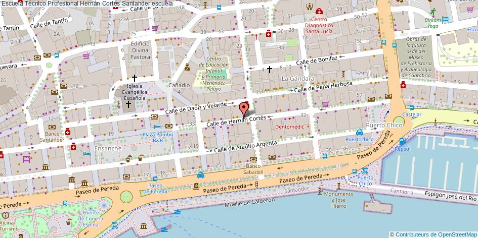 mapa Escuela Técnico Profesional Hernán Cortés escuela Santander