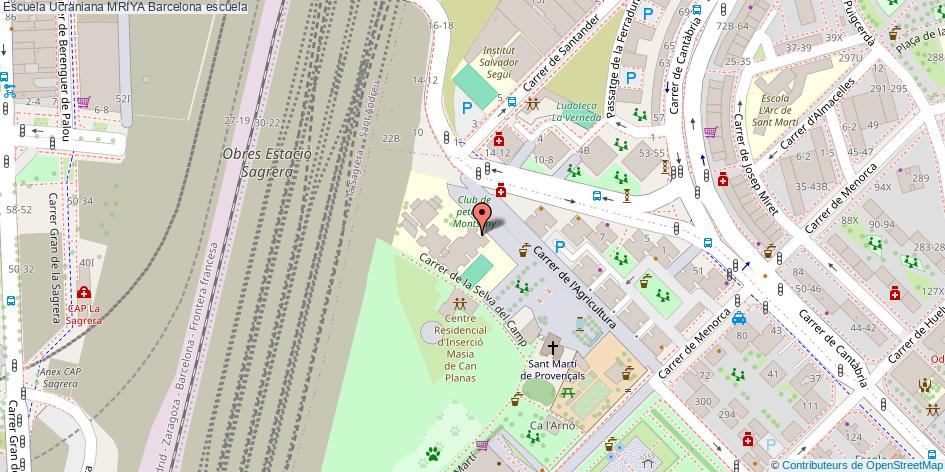 mapa Escuela Ucraniana MRIYA escuela Barcelona