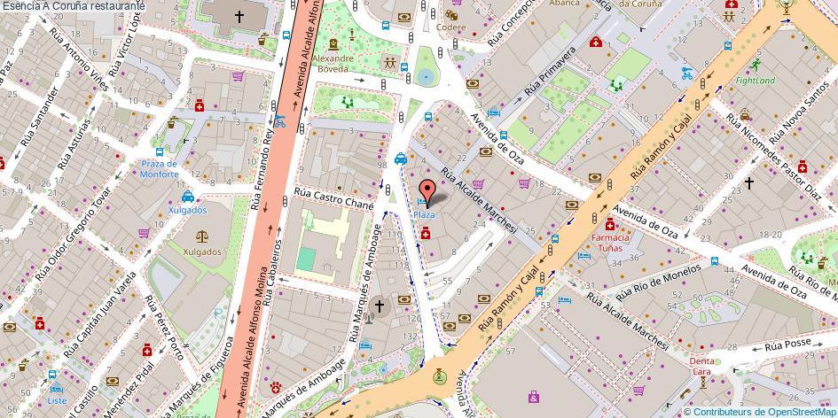mapa Esencia restaurante A Coruña