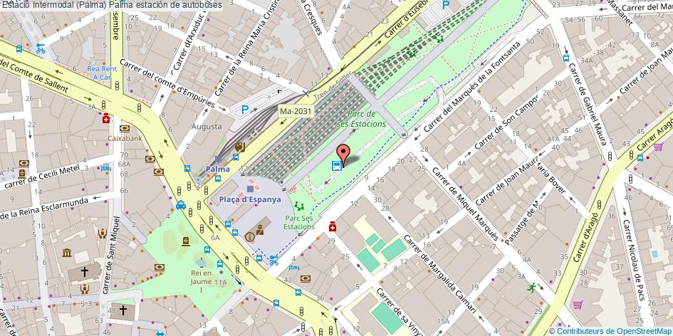mapa Estació Intermodal (Palma) estación de autobuses Palma