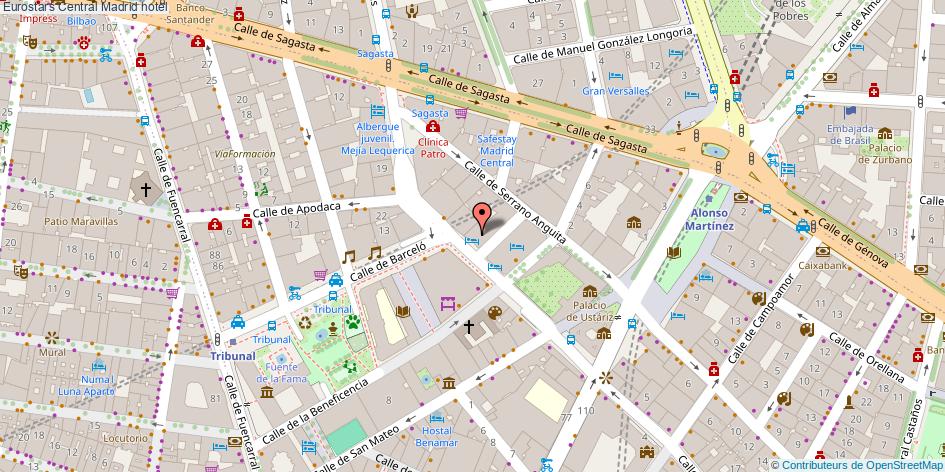 mapa Eurostars Central hotel Madrid
