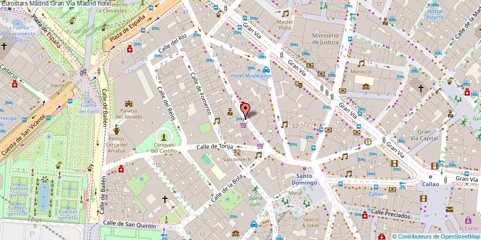 mapa Eurostars Madrid Gran Vía hotel Madrid
