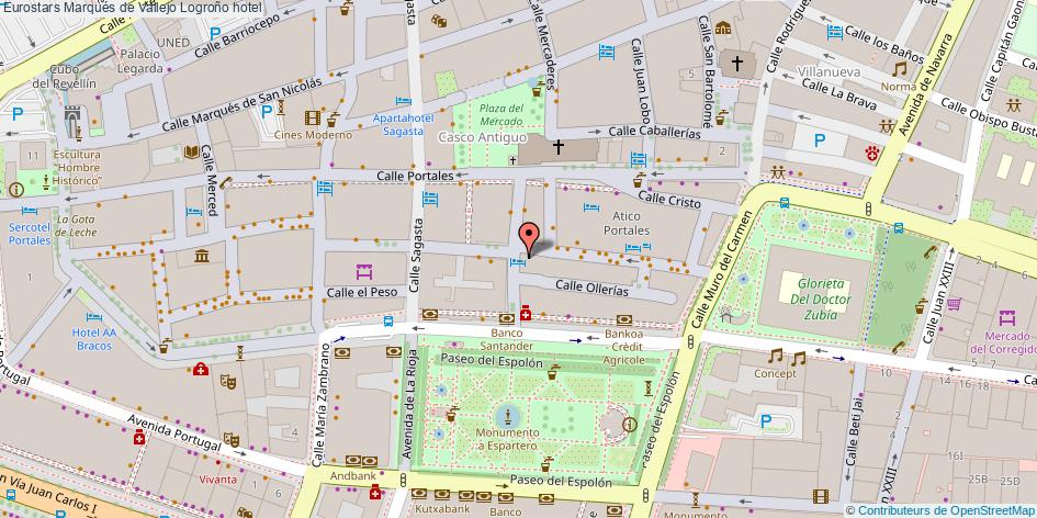 mapa Eurostars Marqués de Vallejo hotel Logroño