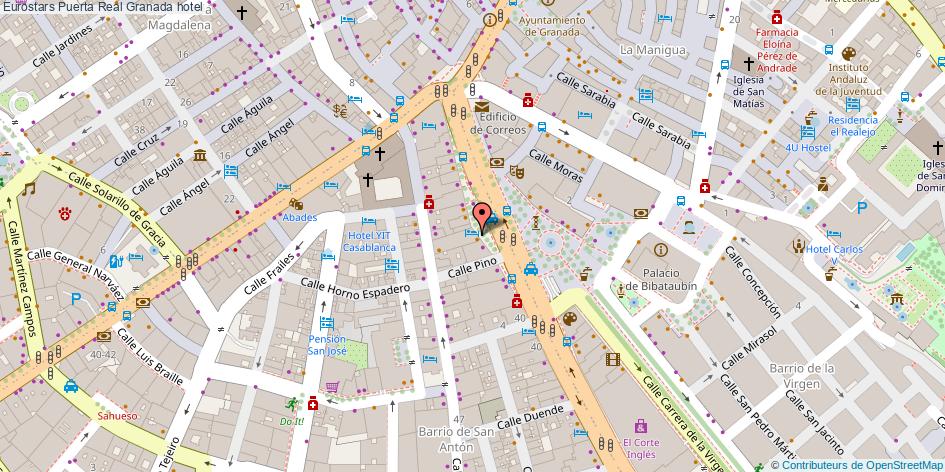 mapa Eurostars Puerta Real hotel Granada