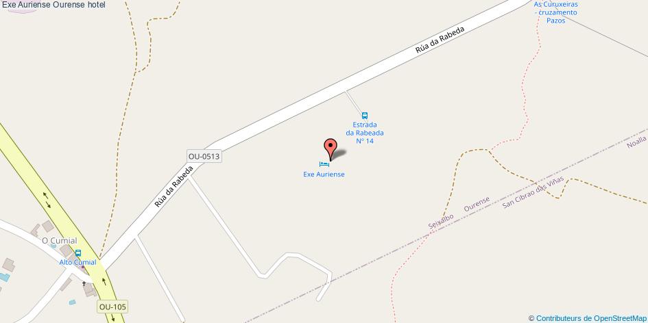 mapa Exe Auriense hotel Ourense