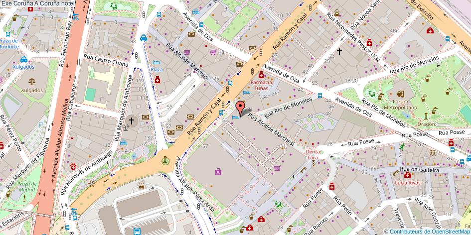mapa Exe Coruña hotel A Coruña