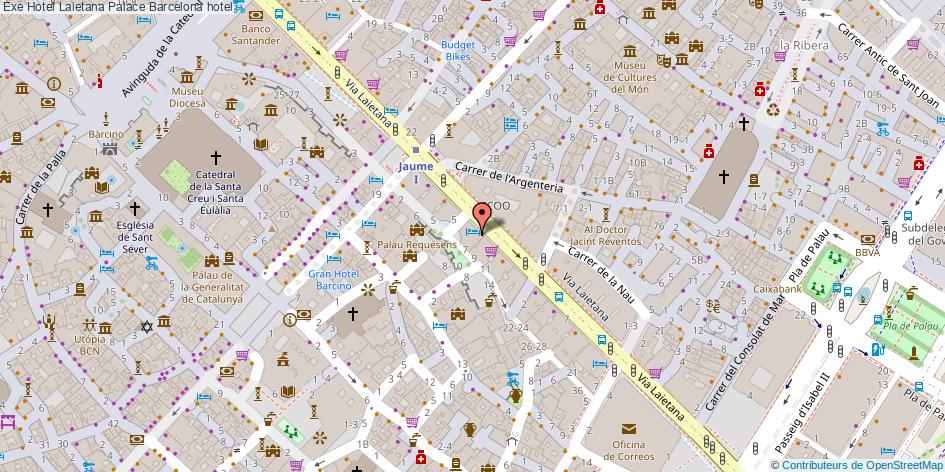 mapa Exe Hotel Laietana Palace hotel Barcelona
