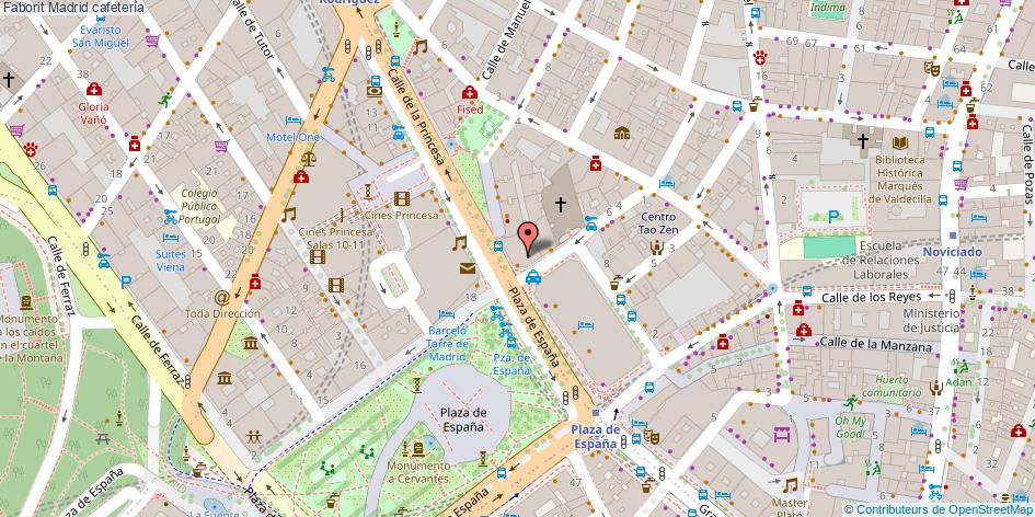 mapa Faborit cafetería Madrid