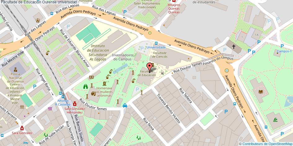 mapa Facultade de Educación universidad Ourense