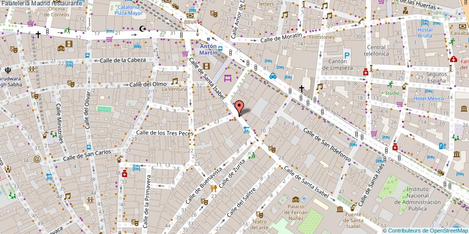 mapa Falafelería restaurante Madrid