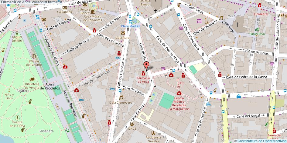 mapa Farmacia de Anca farmacia Valladolid