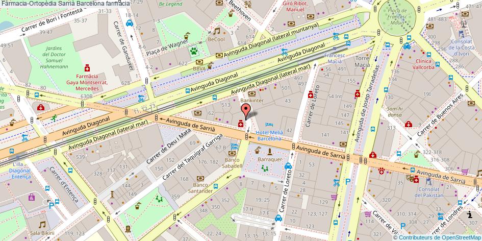 mapa Fàrmacia-Ortopèdia Sarrià farmacia Barcelona