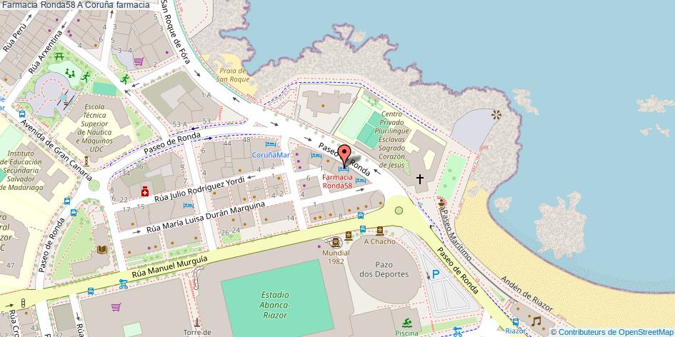 mapa Farmacia Ronda58 farmacia A Coruña