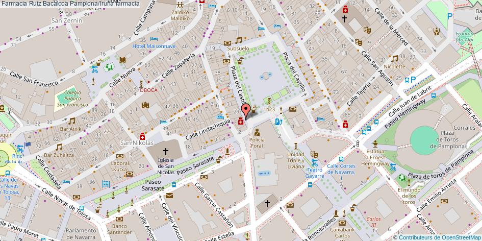 mapa Farmacia Ruiz Bacaicoa farmacia Pamplona/Iruña