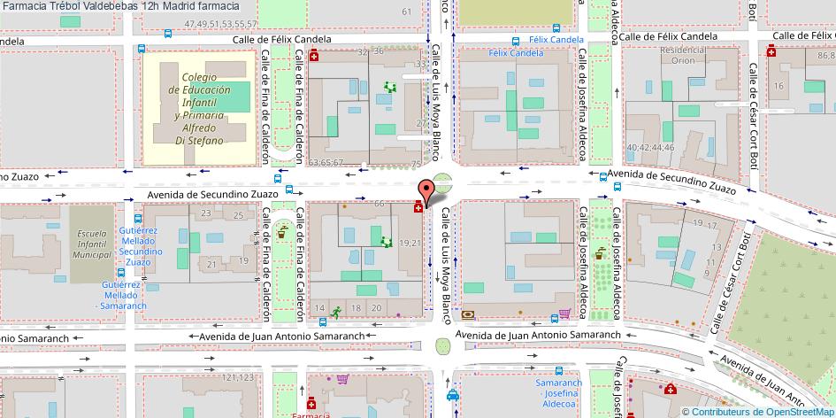 mapa Farmacia Trébol Valdebebas 12h farmacia Madrid