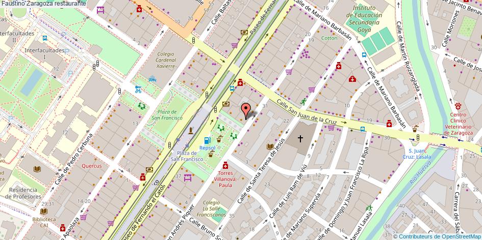 mapa Faustino restaurante Zaragoza