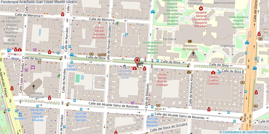 mapa Fisioterapia Avanzada Juan López médico Madrid