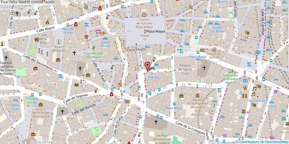mapa Five Guys comida rápida Madrid