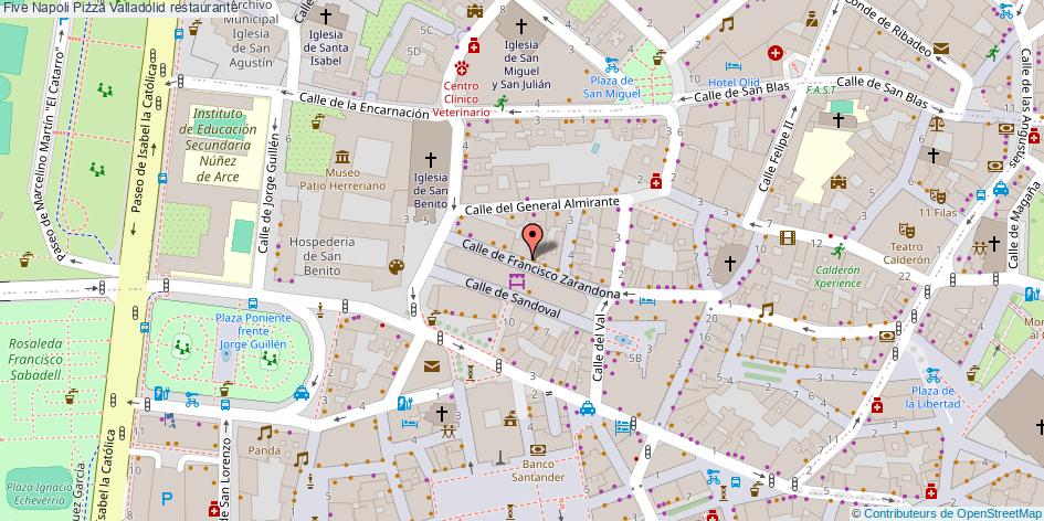 mapa Five Napoli Pizza restaurante Valladolid