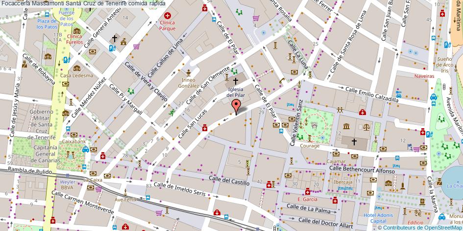 mapa Focacceria Massamonti comida rápida Santa Cruz de Tenerife