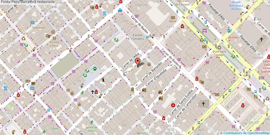 mapa Fonda Pepa restaurante Barcelona