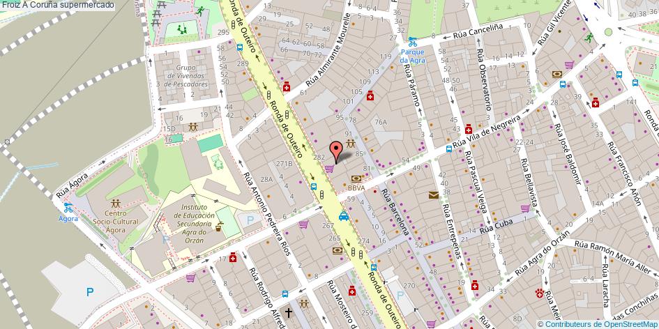 mapa Froiz supermercado A Coruña