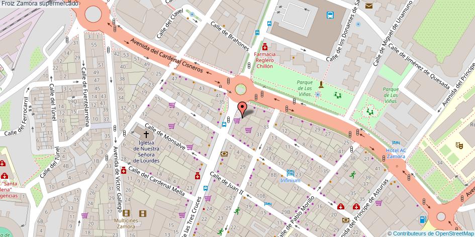 mapa Froiz supermercado Zamora