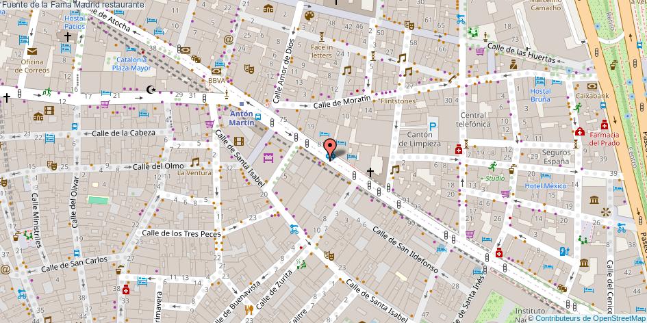 mapa Fuente de la Fama restaurante Madrid