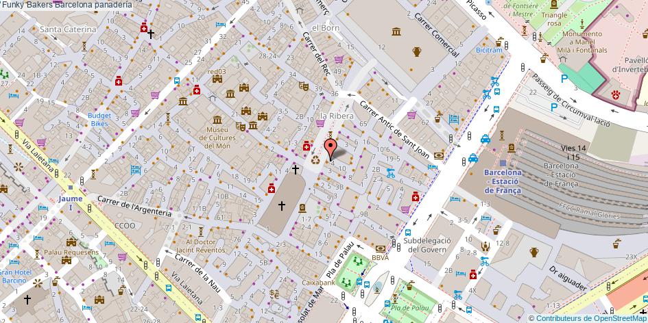 mapa Funky Bakers panadería Barcelona