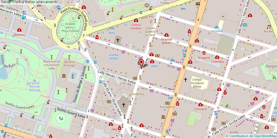 mapa Garaje Francia aparcamiento Bilbao