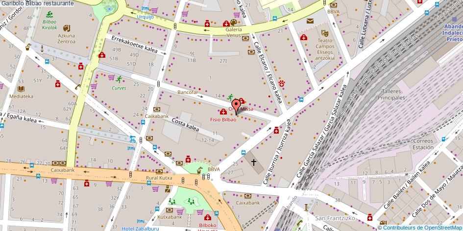 mapa Garibolo restaurante Bilbao