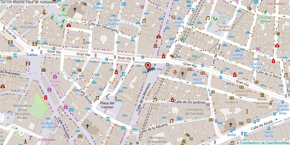 mapa Go Inn casa de huéspedes Madrid