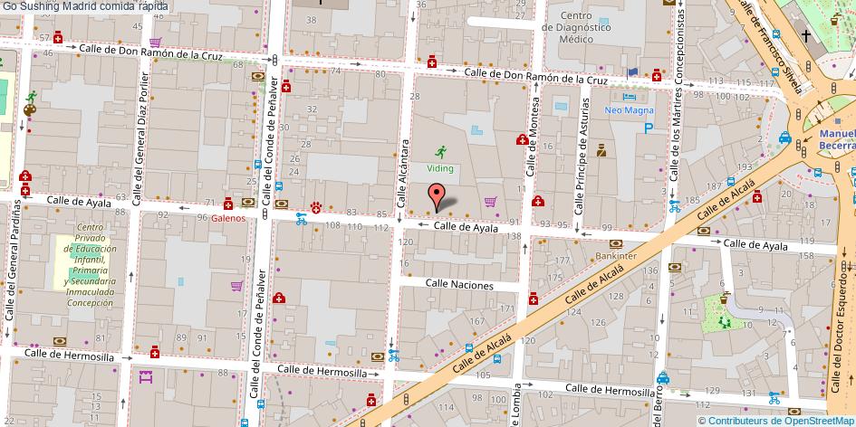 mapa Go Sushing comida rápida Madrid
