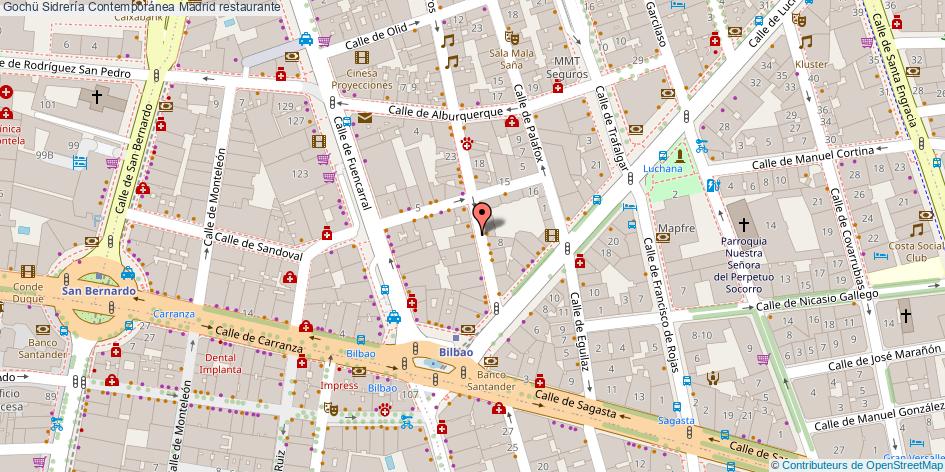 mapa Gochü Sidrería Contemporánea restaurante Madrid