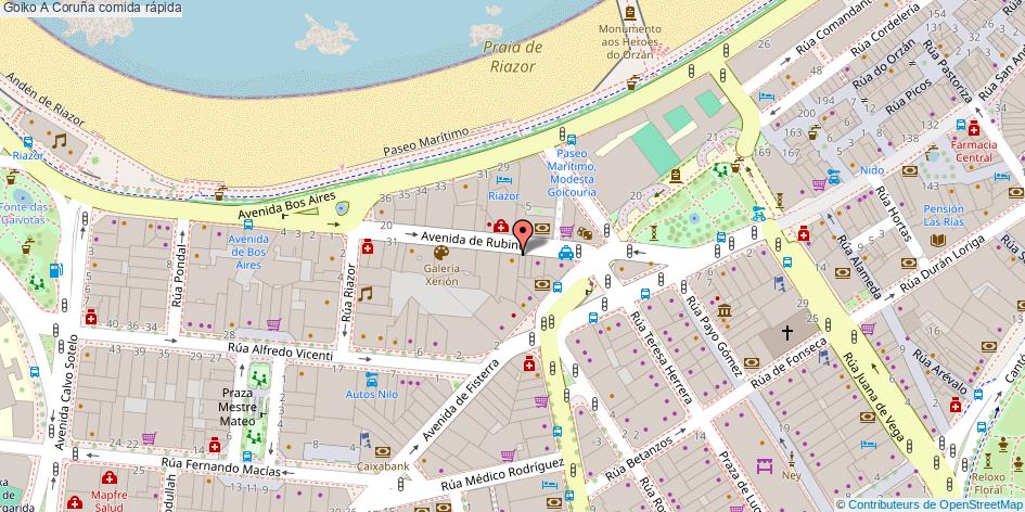 mapa Goiko comida rápida A Coruña