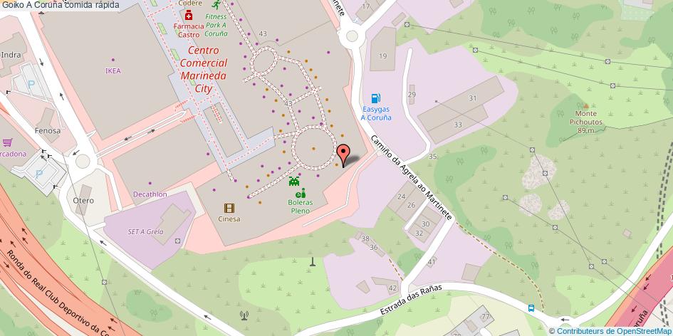 mapa Goiko comida rápida A Coruña