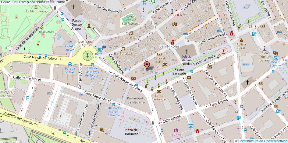 mapa Goiko Grill restaurante Pamplona/Iruña