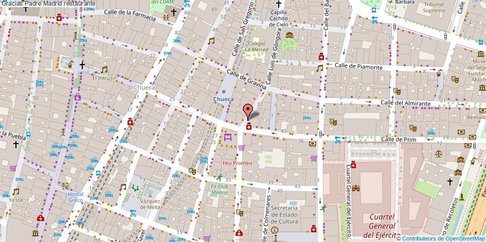 mapa Gracias Padre restaurante Madrid