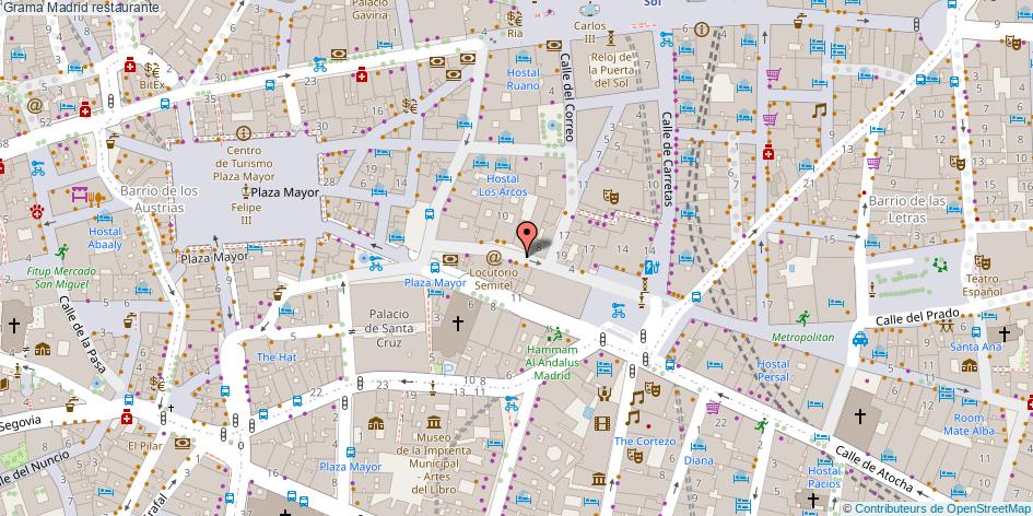 mapa Grama restaurante Madrid