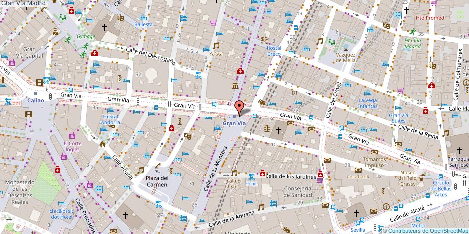 mapa Gran Vía  Madrid