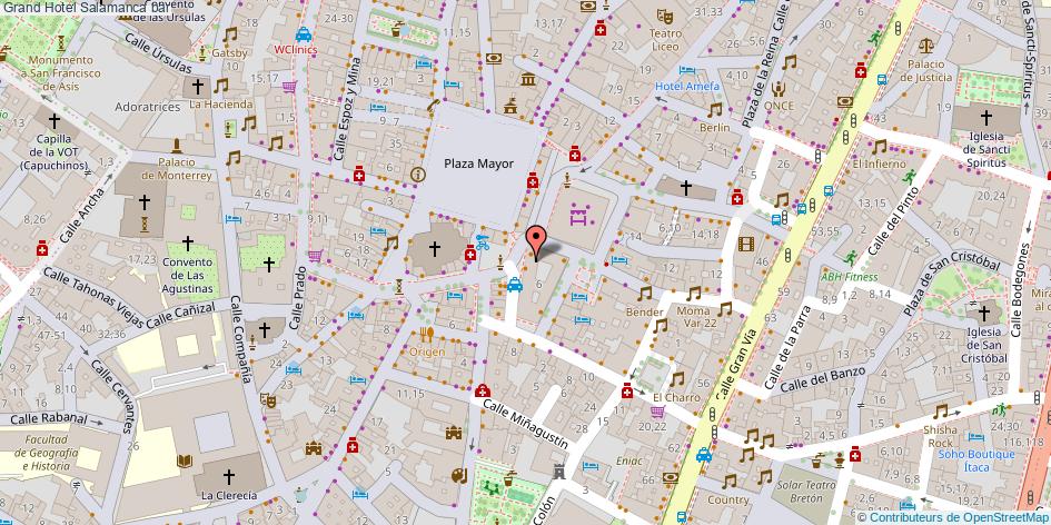 mapa Grand Hotel bar Salamanca