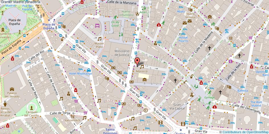 mapa Granier panadería Madrid