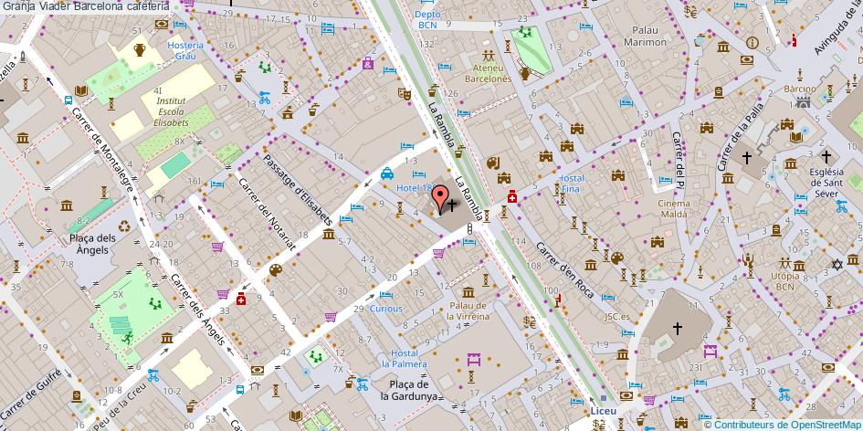 mapa Granja Viader cafetería Barcelona